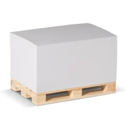 Gift Campaign Cubo post-it con 530 foglietti lisci FSC su pallet in legno 12x8x6 cm> Block Notes