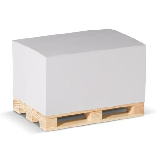 Gift Campaign Cubo post-it con 530 foglietti lisci FSC su pallet in legno 12x8x6 cm> Block Notes