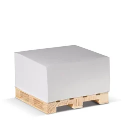 Gift Campaign Cubo post-it con 420 foglietti lisci FSC su pallet in legno 10x10x5 cm> Block Notes