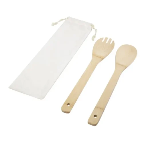 Gift Campaign Cucchiaio e forchetta in legno per insalata con sacchetto Bamboo> Altri Utensili Da Cucina