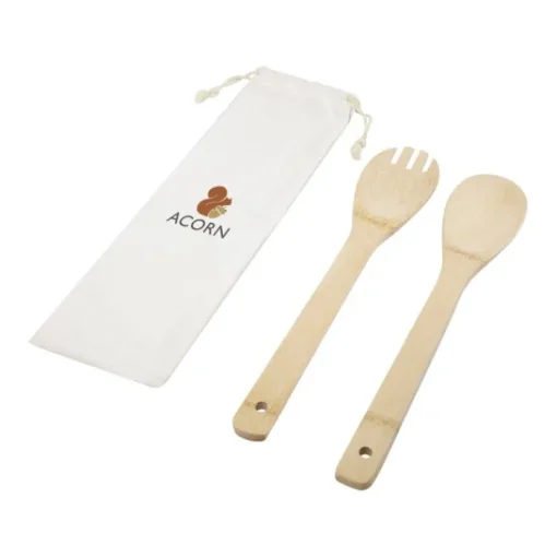 Gift Campaign Cucchiaio e forchetta in legno per insalata con sacchetto Bamboo> Altri Utensili Da Cucina