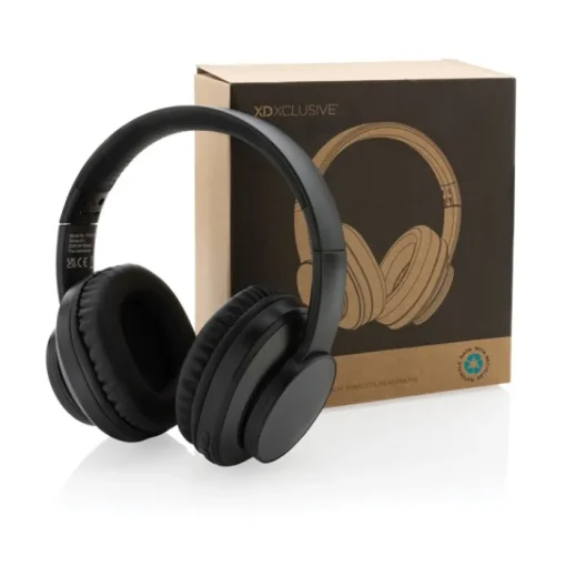 Gift Campaign Cuffie pieghevoli in alluminio riciclato con bassi potenti Terra> Gadget Ecologici|Cuffie Personalizzate