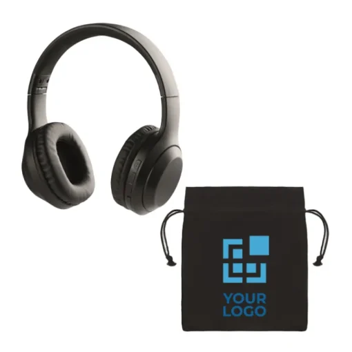 Gift Campaign Cuffie pieghevoli wireless con logo in sacchetto di cotone Rock> Cuffie Personalizzate