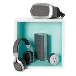 Gift Campaign Cuffie wireless pieghevoli personalizzabili in tessuto e PU Vogue></noscript> Cuffie Personalizzate