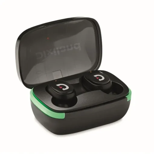 Gift Campaign Cuffiette TWS personalizzati con custodia di ricarica da 180 mAh Small> Auricolari Personalizzati