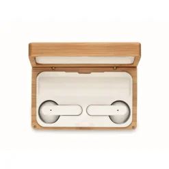 Gift Campaign Cuffiette wireless 5.3 con microfono integrato in custodia di bambù></noscript> Auricolari Personalizzati