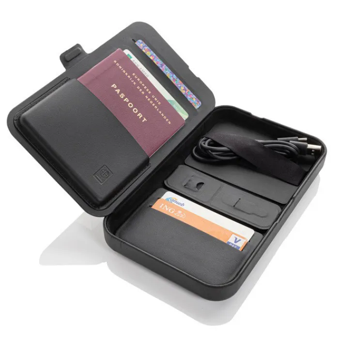 Gift Campaign Custodia da viaggio in PU riciclato RCS con caricatore wireless 3 in 1> Accessori Da Viaggio|Caricabatterie