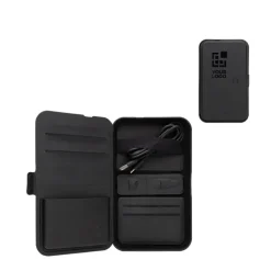 Gift Campaign Custodia da viaggio in PU riciclato RCS con caricatore wireless 3 in 1><noscript><img width=