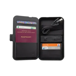 Gift Campaign Custodia da viaggio in PU riciclato RCS con caricatore wireless 3 in 1><noscript><img width=