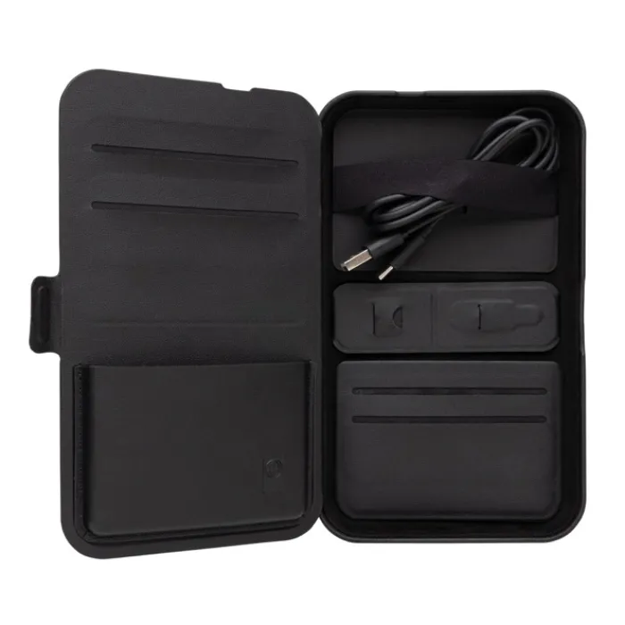 Gift Campaign Custodia da viaggio in PU riciclato RCS con caricatore wireless 3 in 1> Accessori Da Viaggio|Caricabatterie