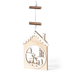 Gift Campaign Decorazione in legno da appendere in legno naturale Xmas Scenaries> Gadget Natalizi