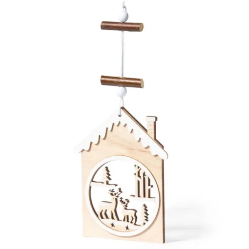 Gift Campaign Decorazione in legno da appendere in legno naturale Xmas Scenaries> Gadget Natalizi