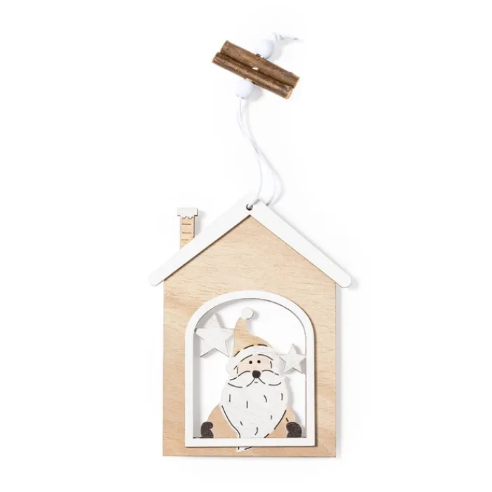 Gift Campaign Decorazione in legno da appendere in legno naturale Xmas Scenaries> Gadget Natalizi