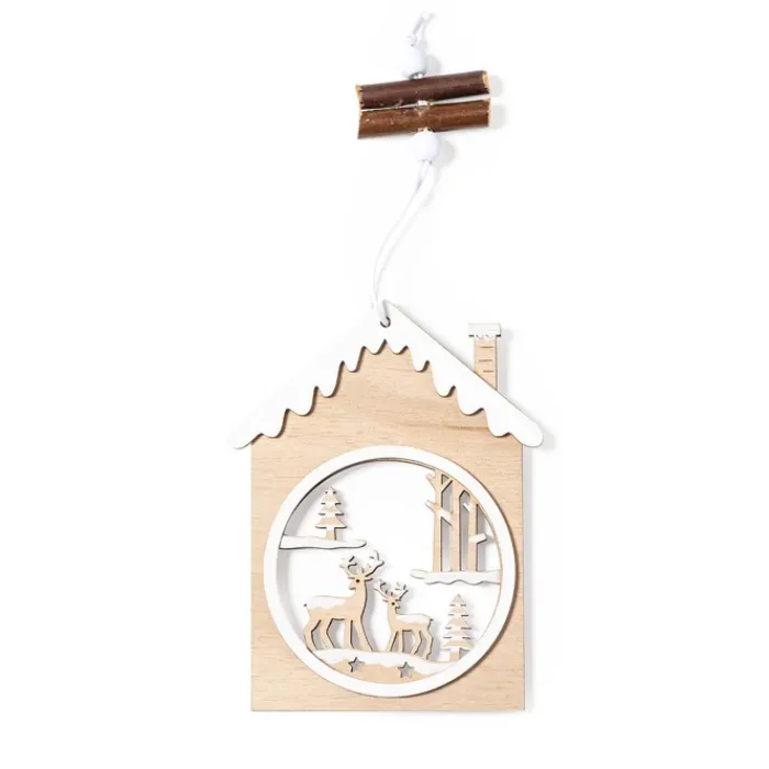 Gift Campaign Decorazione in legno da appendere in legno naturale Xmas Scenaries> Gadget Natalizi