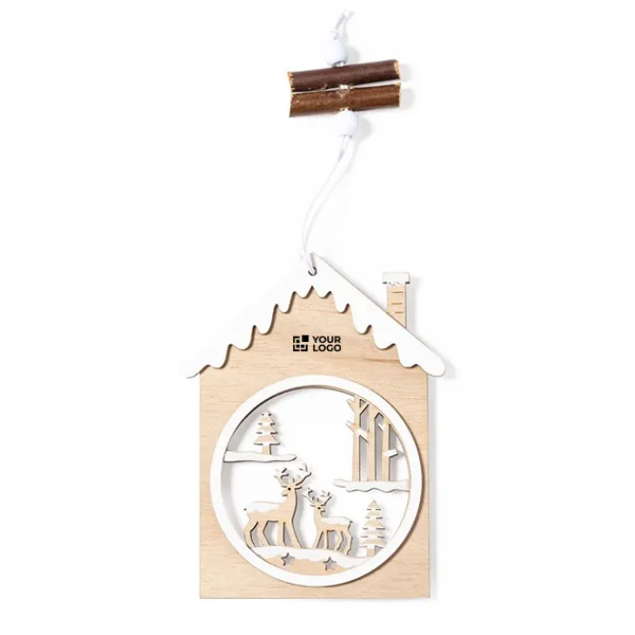 Gift Campaign Decorazione in legno da appendere in legno naturale Xmas Scenaries> Gadget Natalizi