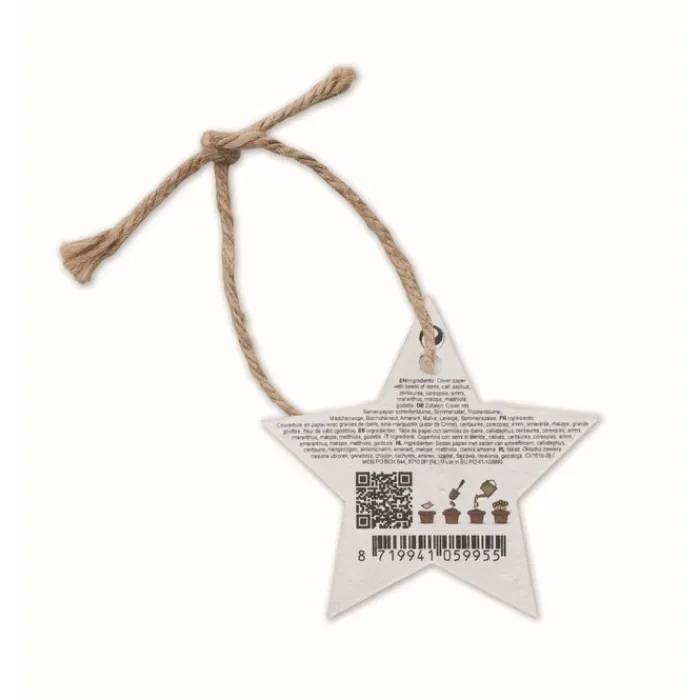 Gift Campaign Decorazione natalizia a forma di stella in carta con semi SeedGrow> Gadget Natalizi