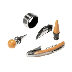 Gift Campaign Ecologica scatola di sughero con quattro accessori da vino Cork></noscript> Gadget Per Vino