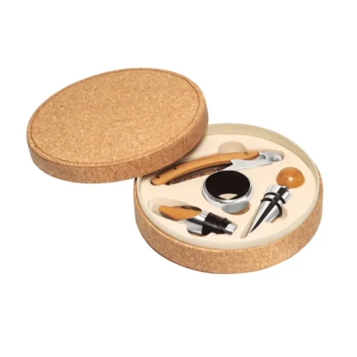 Gift Campaign Ecologica scatola di sughero con quattro accessori da vino Cork> Gadget Per Vino