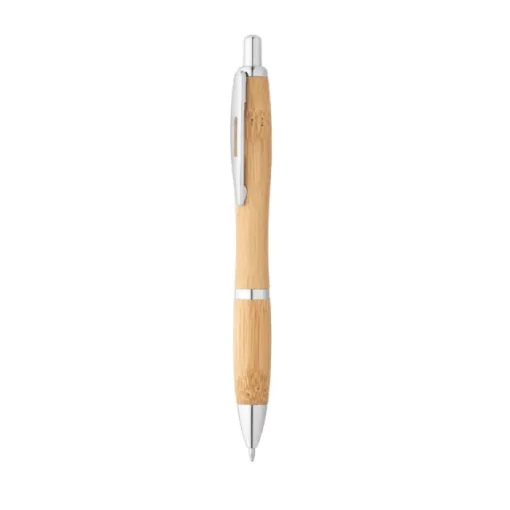 Gift Campaign Ecologiche penne pubblicitarie a scatto inchiestro nero Bamboo Metal> Penne Ecologiche