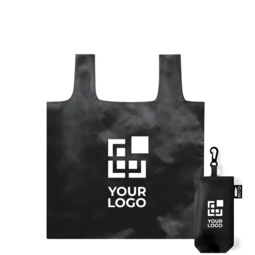 Gift Campaign Economiche shopper richiudibili personalizzate in RPET Fold & Hook> Borse Di Tela Personalizzate