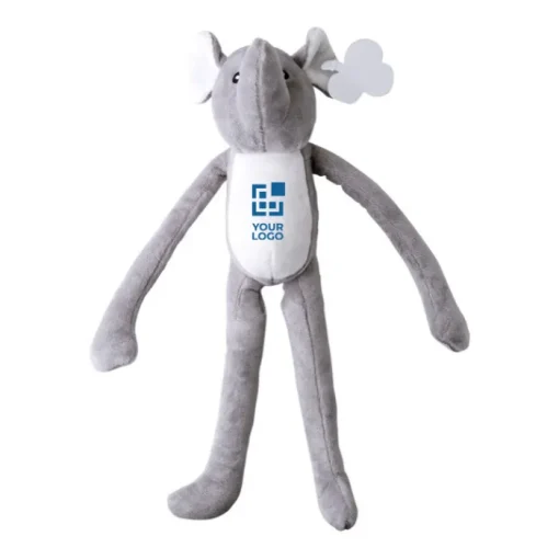 Gift Campaign Elefante di peluche con velcro sulle zampe lunghe ed etichetta> Peluche