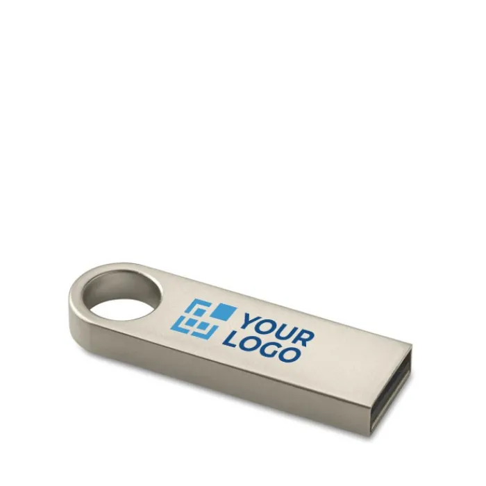 Gift Campaign Elegante e compatta USB in alluminio per portachiavi Compacto Round> Chiavette Usb Di Metallo