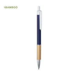Gift Campaign Eleganti penne aziendali con dettaglio in bambù inchiostro blu Pioneer> Penne In Metallo