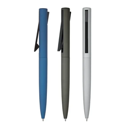 Gift Campaign Eleganti penne con logo in alluminio e ABS inchiostro blu Museo> Penne In Metallo