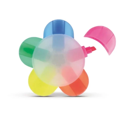 Gift Campaign Evidenziatore a forma di fiore con 5 colori differenti> Evidenziatori