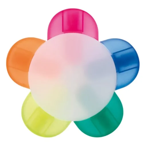 Gift Campaign Evidenziatore a forma di fiore con 5 colori differenti> Evidenziatori