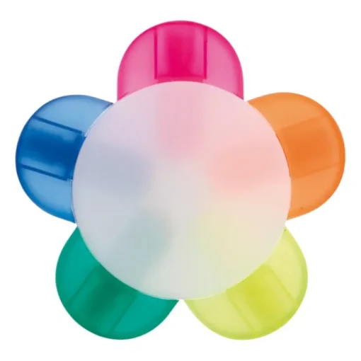 Gift Campaign Evidenziatore a forma di fiore con 5 colori differenti> Evidenziatori