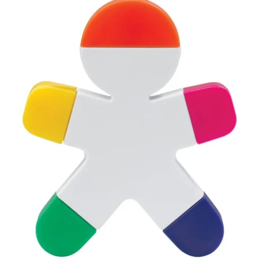 Gift Campaign Evidenziatore a forma di omino con 5 colori differenti> Evidenziatori
