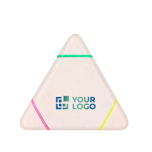 Gift Campaign Evidenziatore personalizzabile in fibra di grano con 3 colori diversi> Evidenziatori
