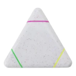 Gift Campaign Evidenziatore triangolare in paglia di grano con 3 colori diversi> Evidenziatori