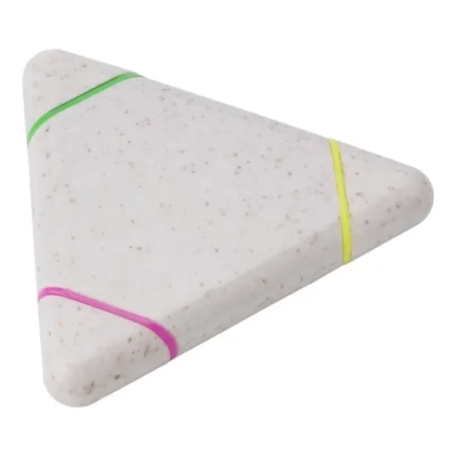 Gift Campaign Evidenziatore triangolare in paglia di grano con 3 colori diversi> Evidenziatori