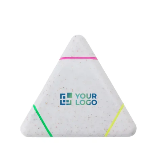 Gift Campaign Evidenziatore triangolare in paglia di grano con 3 colori diversi> Evidenziatori