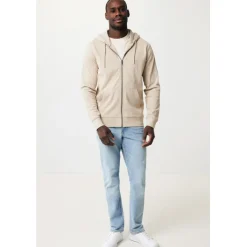 Gift Campaign Felpa con zip slim fit in cotone ecologico da 340 g/m2 Iqoniq><noscript><img width=