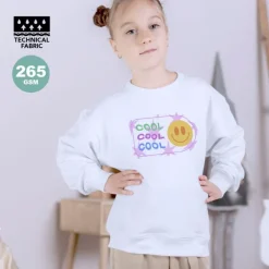 Gift Campaign Felpa promozionale bambini con girocollo e costine 265 g/m2 Roma Basic> Felpe Personalizzate