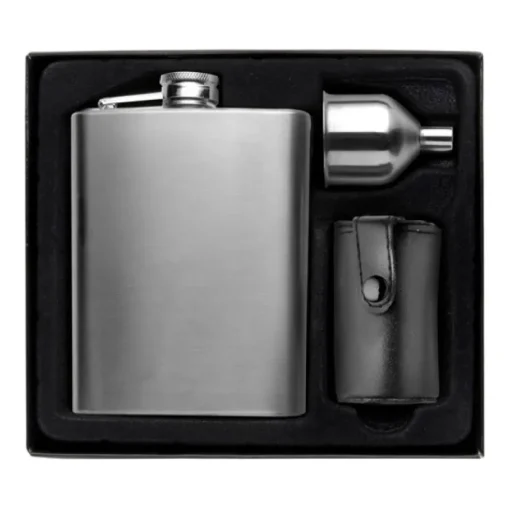 Gift Campaign Fiaschetta da 220 ml con 4 bicchierini da shot da 30 ml ed imbuto> Altri Utensili Da Cucina