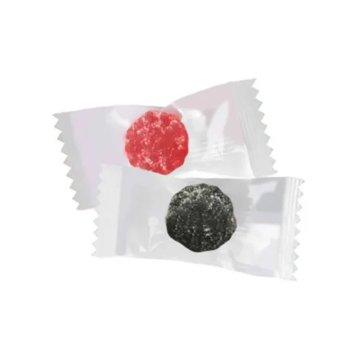 Gift Campaign Gelatine ai frutti di bosco zuccherate in bustina semi trasparente con logo> Caramelle Personalizzate
