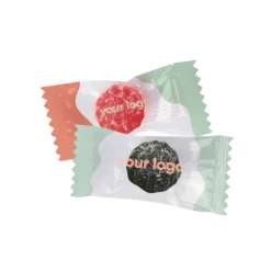 Gift Campaign Gelatine ai frutti di bosco zuccherate in bustina semi trasparente con logo> Caramelle Personalizzate