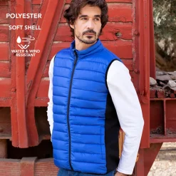 Gift Campaign Gilet imbottito in soft shell e poliestere con fianco e dettagli neri></noscript> Smanicati
