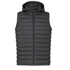 Gift Campaign Gilet in 100% rPET resistente all'acqua con cappuccio regolabile></noscript> Smanicati