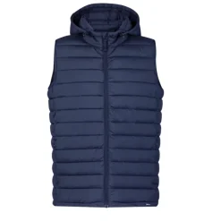 Gift Campaign Gilet in 100% rPET resistente all'acqua con cappuccio regolabile></noscript> Smanicati