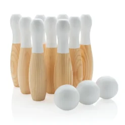 Gift Campaign Gioco bowling in legno in sacchetto con coulisse con logo Bowling> Giochi E Passatempo