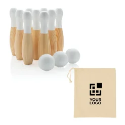 Gift Campaign Gioco bowling in legno in sacchetto con coulisse con logo Bowling></noscript> Giochi E Passatempo