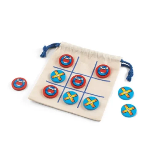 Gift Campaign Gioco del tris con tessere in legno in sacchetto coulisse tabellone> Gadget Per La Scuola|Giochi E Passatempo