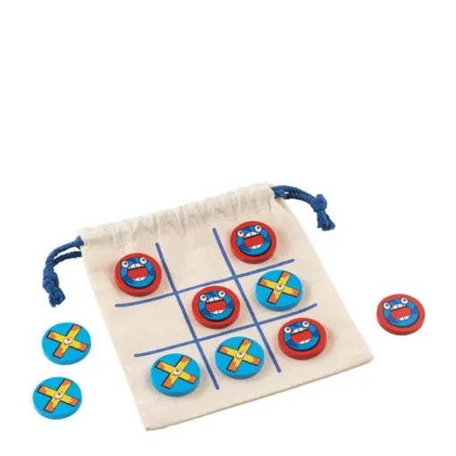 Gift Campaign Gioco del tris con tessere in legno in sacchetto coulisse tabellone> Gadget Per La Scuola|Giochi E Passatempo