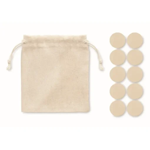 Gift Campaign Gioco del tris in legno con tessere rotonde in sacchetto di cotone> Giochi E Passatempo
