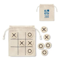 Gift Campaign Gioco del tris in legno con tessere rotonde in sacchetto di cotone></noscript> Giochi E Passatempo